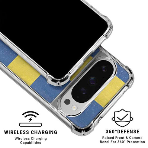 Sweden Flag Distressed Google Pixel 10 Pro Clear Case